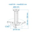 Soporte proyector pj1010tn-b techo giratorio negro