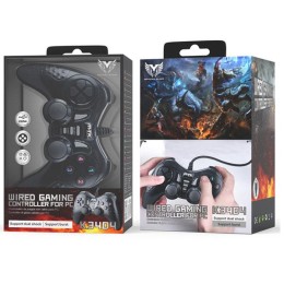 Mando Gamepad Pc K3404  / USB / Vibracion Dual Shock / Negro / MTK / 06050022