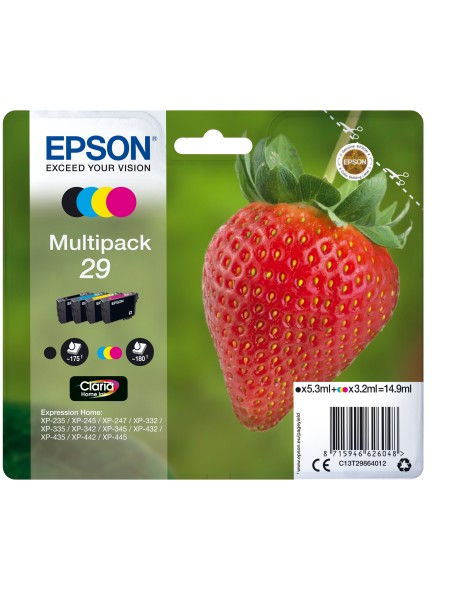 ÷ Tinta original epson t2986 multipack 4 colores c13t29864022 - con alarma