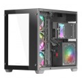 ÷ Caja e-atx torre gaming mars gaming mcv3 black xxl premium custom doble ventana de cristal templado