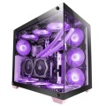 ÷ Caja e-atx torre gaming mars gaming mcv4 pink xxl premium custom doble ventana de cristal templado c