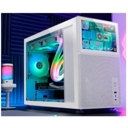 ÷ Caja microatx gaming mars gaming mc-lcd blanca con pantalla ips 8