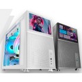 ÷ Caja microatx gaming mars gaming mc-lcd blanca con pantalla ips 8