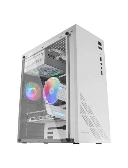 ÷ Caja atx semitorre gaming mars gaming mc100 white frontal y chasis en acero ultra-ligero 1xventilado