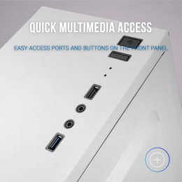 ÷ Caja atx semitorre gaming mars gaming mc100 white frontal y chasis en acero ultra-ligero 1xventilado