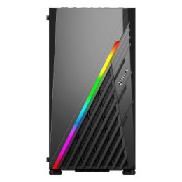 ÷ Caja micro atx gaming unyka mini glayze led frontal argb cristal lateral templado