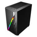 ÷ Caja micro atx gaming unyka mini glayze led frontal argb cristal lateral templado