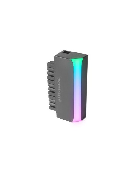 ÷ Adaptador atx mars gaming mcal24 24 pines a 90? iluminacion argb compaatibilidad universal