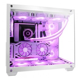 ÷ Caja e-atx torre gaming mars gaming mcv4 white xxl premium custom doble ventana de cristal templado