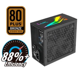 ÷ Fuente de alimentacion modular aerocool lux rgb 550w certificado 80 plus bronze pfc activo ven. 1